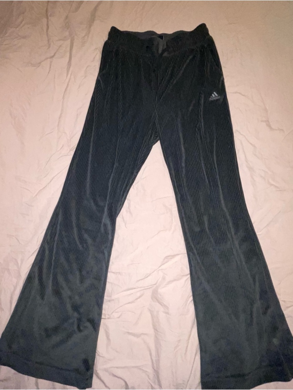 Adidas Women’s Black velvet boots cut sweats